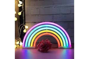 HELLO ROSA Rainbow LED Neon Lights Art Colorful Neon Lamp Lamp Night Indoor Wall Decor for Home Party Anniversary Valentine Gifts Bedroom Table Decoration