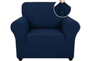 Ystyle Housse Canapé 1 Place avec Accoudoirs, Extensible Housses de Canapé, Universelle Housse Canape Protection Chat Chiens Griffures, Housse Fauteuil Antidérapante, Bleu