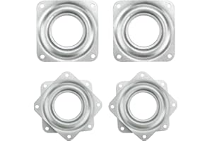 KEWEIDING Lazy Susan Lot de 4 roulements de plateau tournant carré avec capacité de 68 kg pour tabourets de bar, chaises, meubles rotatifs, présentoir, plateau rotatif à 360 degrés (argenté)