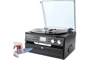 CYBERLUX Hyundai Retro Nostalgie Système de musique stéréo Design ANL Système Compact Enceinte Musique Center Fonction enregistrement platines CD/MP3 USB/SD Radio FM/AM LCD Cassette joueurs Weiß