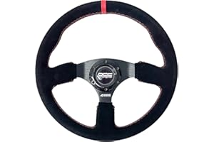 ‎OCC MOTOR SPORT OCC MOTOR SPORT FLACHER BODENLENKRAD AUTO REVENGE MODELL ALCANTARA SCHWARZE ARME - AUTO FLACHER SPÜLEN LENKRAD - 350 MM (14 ZOLL), SCHWARZ - ROT