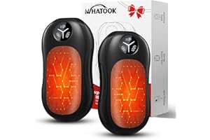 WHATOOK Magnetic Hand Warmers Rechargeable 2 Pack: Ultra Thin Portable Electric Hand Warmer, 2 in 1 Reusable Heater for Pocket Gloves, for Men Women Outdoor Camping Golf Hunting