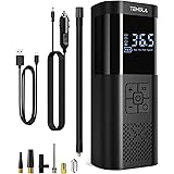 TEMOLA Mini Compressore Aria Portatile, Potente Senza Fili con Luce LED, Accessori Auto Essenziali per Gli Uomini con Manomet
