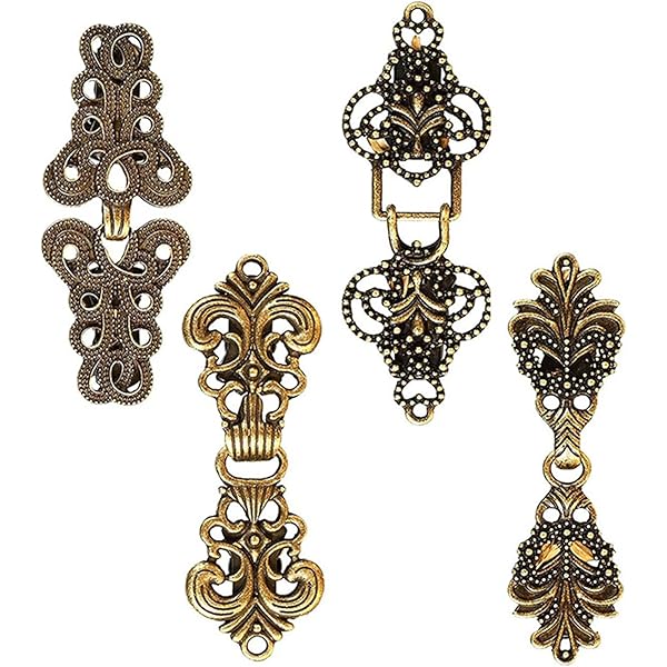 Clip Per Maglione Vintage In Metallo - Set Di 4 Spille Retrò Per Cardigan, Sciarpe E Mantelli - Foto 8