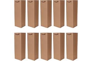 DONDON 10er Packung Flaschentüten Geschenktüten natur für Wein Sekt und Champagner geeignet 36x12x10