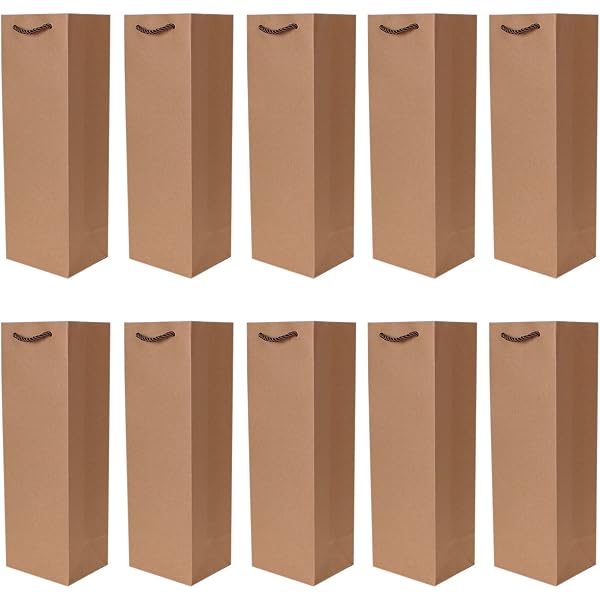 Sacchetti Regalo Natale Per Bottiglie - 12 Pezzi Kraft, 36,5 Cm, Motivi Natalizi, Riutilizzabili - Foto 5