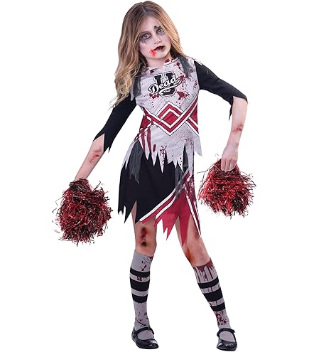Smiffys Zombie Dirt Tights, Child, Grey With Blood Splatter - View #10