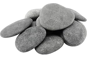 FAAING 10 stycken platta stenar för målning, 6–8 cm släta stora kiselstenar naturliga stenar dekorativa stenar natursten flod