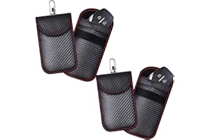 KAV Faraday Key Fob Protector Pouch Bag- Carbon Fiber Compact Signal Blocking Pouch for Pocket Size Car Key Wallets - RFID Blocking, Anti-Theft, Remote Entry Protector (Pack of 2)