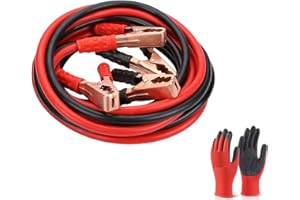 Trintion 4M Jump Leads 1000AMP Booster Cables Heavy Duty Battery Jump Leads Long Booster Cables Battery Starter with Colour Coded Clamp Gloves and Carry Bag for Petrol Diesel Car Van Truck