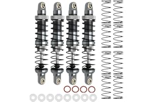 RXZIXYL 4-Pack Front Rear RC Shock Absorber 70mm 80mm 90mm 100mm 110mm 120mm Adjustable Assembled Spring Damper Axial SCX10 Oil Damper for 1/10 RC Crawler Car AXI03007 RBX10 D90 TRX4…