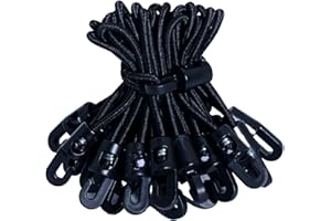 YUNSHANGHE Lot de 25 tendeurs en caoutchouc avec crochets, 10 cm, avec crochets, multifonctions, pour bâches, affiches, tentes, bannières, pavillons, noirs