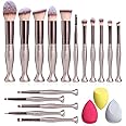 BS-MALL Makeup Brushes Stand Up Premium Synthetic Foundation Powder Concealers Eye Shadows (16champange)
