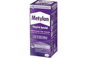 Metylan vinyl och special, tapetklister för struktur, prägling och vinyltapeter, optimal målningsstabilitet och enkel justering, hög dryghet, transparent, 1 x 180 g