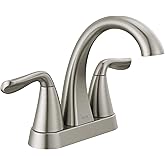 Delta Faucet Arvo Centerset Banyo Bataryası Fır&ccedil;alanmış Nikel, Banyo Lavabo Bataryası, Tahliye Montajı Dahil, SpotShield Pasl