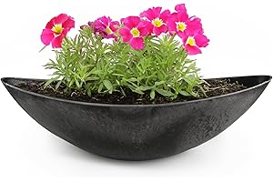 matches21 HOME & HOBBY Ovale Pflanzschale als große 39 cm Vintage Outdoor Deko-Schale schwarz