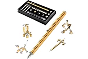 QILUCKY Magnetischer Kugelschreiber, Gadgets für Männer, für Männer und Teenager, Fidget Pen, Lustig Multifunktions Magnetstift (Gold)
