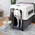 Smart Pups IATA Approved Plastic Flight Cage for Pets, Dog Flight Cage - Grey & White (24 inch Flight cage)
