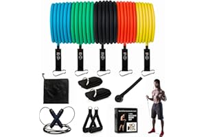 HIIT LION HIITLION Cintas Elasticas Musculacion - Set con 5 Bandas Elasticas Musculacion De 70kg para Fitness En Casa, Entrenamiento De Fuerza, Crossfit o Yoga - Ideal para Un Entrenamiento Completo Y Portátil
