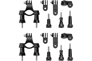 KEWEIDING Juego de 2 soportes para manillar con rotación de 360 grados ajustable de extensión de brazo pivotante para Gopro Hero Max de 3,5 cm de diámetro, color negro