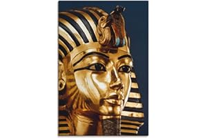 ARTLAND Leinwandbilder Wandbild Bild auf Leinwand Menschen Persönlichkeiten Foto Gold Grabmaske von König Tutanchamun um 1342 v Ch S7UQ