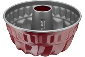 Kaiser Classic Plus forma do pieczenia babeczek, 22 cm, okrągła, czerwona, z powłoką zapobiegającą przywieraniu, równomierne rozprowadzanie ciepła