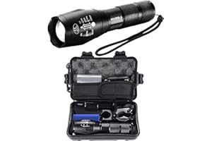 Maxesla Torcia LED Potente Professionale, 2000 Lumen Torcia LED Potente, Torce LED Alta Potenza con 18650 Ricaricabile Batter