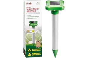 GARDIGO® Maulwurfvertreiber mit Solar und integriertem Akku I Maulwurfschreck I Wühlmausvertreiber für Garten