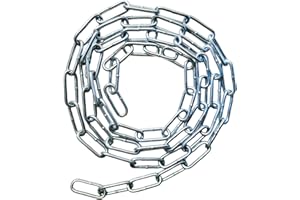 RSE PRO Heavy Duty Rust and Corrosion Proof Galvanised Metal Link Chain Stainless Steel for Bike Lock Padlock Security Gate Fence Gym Weight Lifting Extra Strong Long Length Welded (3MM, Chrome, 0.5 Metre)