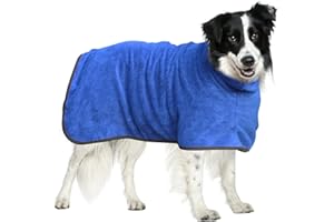 Pejoye Hundebademantel aus Mikrofaser, Pfotentuch – Saugfähiger Hunde Bademantel, Hunde Handtuch mit Hund Bademantel Mantel Haustier Bademantel mit Magischem Klebeband