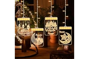 WELLCHY Luz de Hadas Decorativa de Eid Ramadán, Luces de Luna de Ramadán, Mubarak Hadas Luces, Musulmán Ramadan String Luces para Ramadan para Dormitorio Jardín Decoraciones