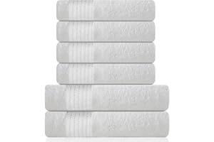 LAZZARO HOME FEEL THE DIFFERENCE LAZZARO Towels - Towels Set, Grey - 2 Bath Towel Sheets, 4 Hand Towels, 500 GSM Ring Spun 100% Cotton Highly Absorbent Towels for Bathroom, Shower Towel (6 Pieces) - Certified Chemical Free Towels