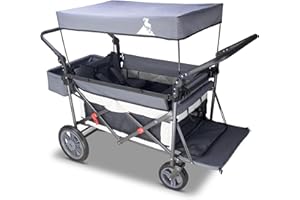 ‎TOPWELL TOPWELL Foldable Handcart with Roof and Brakes, Transport Trolley, Device Trolley, Foldable, PU Solid Tyres, up to 120 kg Load Capacity (Grey/Beige)