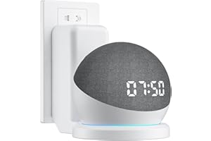 TYEYOBER Supporto presa per montaggio a parete per Echo Dot 4/Dot 5/Dot 3，accessori per supporto per altoparlanti salvaspazio per Echo Dot 5/Dot4/Dot3, supporto con gestione dei cavi integrata