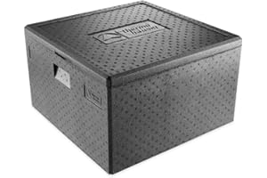 thermohauser Boîte isotherme Pizza Maxi en polypropylène avec couvercle Noir 86 l