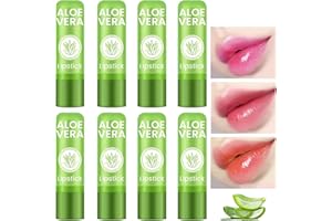 YGACHE Balsamo Labbra Aloe Vera 8 Pezzi Aloe Vera Rossetto Verde Rossetto Cambia Colore Rossetto Idratante Per Labbra Rossetto All'Aloe Vera Verde Rossetto Cambia Colore Previene La Disidratazione Verde