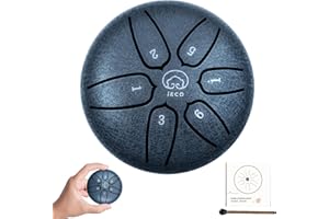 IECO Mini Steel Tongue Drum 3 Inch 6 Notes Steel Drum, Balmy Drum for Kids, Buddha Stones Mini Steel Tongue Drum Sound Healing Drum Kit