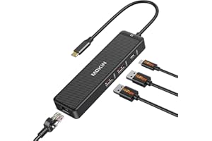 MOKiN USB C to Ethernet Adapter 4 Ports USB C Hub USB C to USB C Splitter with Gigabit Etherent Port, 2 USB A 3.1 & USB C 3.1 Data,10Gbps Ethernet to USB C for MacBook/Dell/HP