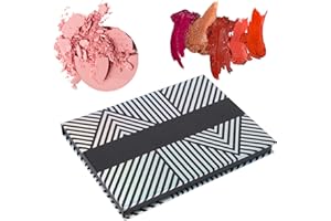 BRRNOO Pusta Paleta Cieni do Makijażu, Czarno-białe Paski do Makijażu z Klejem Lustrzanym Pusta Paleta Paleta Magnetyczna do Cieni do Powiek Szminka w Proszku
