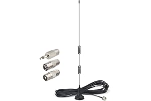 Bingfu DAB FM Antena Radiowa Podstawą Magnetyczną Przedłużacz 3M Kompatybilny Denon Pioneer Onkyo Yamaha Marantz Sherwood Radio Cyfrowe Bluetooth Odbiornik Stereo Audio Vedio Odbiornik Kina Domowego