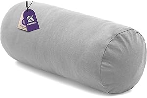 Luxoon Nackenrollenbezug mit Reißverschluss – Bezug für Nackenkissen, 100% Baumwolle, weich, waschbar und trocknergeeignet, 15x40 cm, Grau