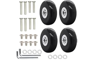 Cosmpeak 4 sztuki kółek do walizki, kółka zapasowe, gumowe kółka, wyciszenie, zapasowe walizki na kółka, walizka, gumowe kółka, zapasowe kółka do walizki (50 mm x 18 mm)