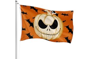 Vanpoo Halloween Double Side Flag 3x5ft, 150D Thicker Trick or Treat Decoration, Big Pumpkin Garden Flag for Outside Indoor, House, Yard, Parade, Lawn, Supplies With Brass Grommets