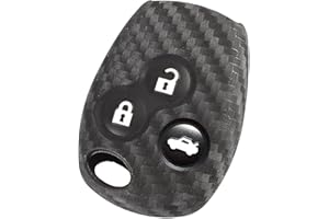 BERFEA Key Fob Cover Compatible with Renault, Carbon Fiber Silicone Car Fob Case Protector 3 Button Compatible with Renault Dacia Modus Laguna Megane Clio 3 Twingo Kangoo 2 Remote Case (3 Buttons)