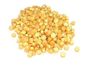 CHEDIN Woskowy ośmiokątny pieczęć woskowa, 500 sztuk pereł z wosku uszczelniającego, do lakieru do pieczęci i listów, zaproszeń, kart, paczka na prezent (bursztyn, 500)