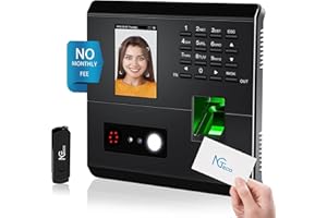 NGTeco MB1 Clock in Machine for Employees Small Business With Face, Fingerprint, RFID and PIN Punching in One, Office Time Card Machine Automatic Punch with APP for iOS Android (0 Monthly Fee)