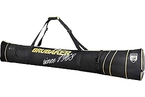 Brubaker 'Carver PRO Grenoble' Borsa Sacchetto Sacca da Sci Imbottita con Cerniera - 170 cm Oder 190 cm - Nero/Oro