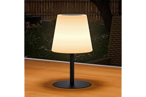 ‎MALUX MALUX Solar Tischlampe Outdoor Dimmbare 250LM Wiederaufladbar 2-Farbtemperaturen Warmweiß Kaltweiß tischlampe kabellos IP44 Solar Tischleuchte Outdoor für Garten Schlafzimmer Terrasse Cafe (Schwarz)