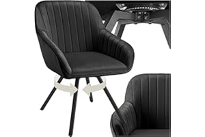 TecTake® Chaise pivotante de Salle à Manger Moderne Fauteuil Salon Velours Chaise Ergonomique Rembourrée Confortable Chaise Design Meuble Salon pour Salle à Manger, Salon, Coiffeuse, Chambre, Cuisine