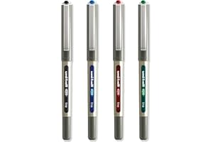 uni-ball EYE - UB-157E Rollerball Pens - 0.7mm Nib - Black, Blue, Red, Green - Pack of 4